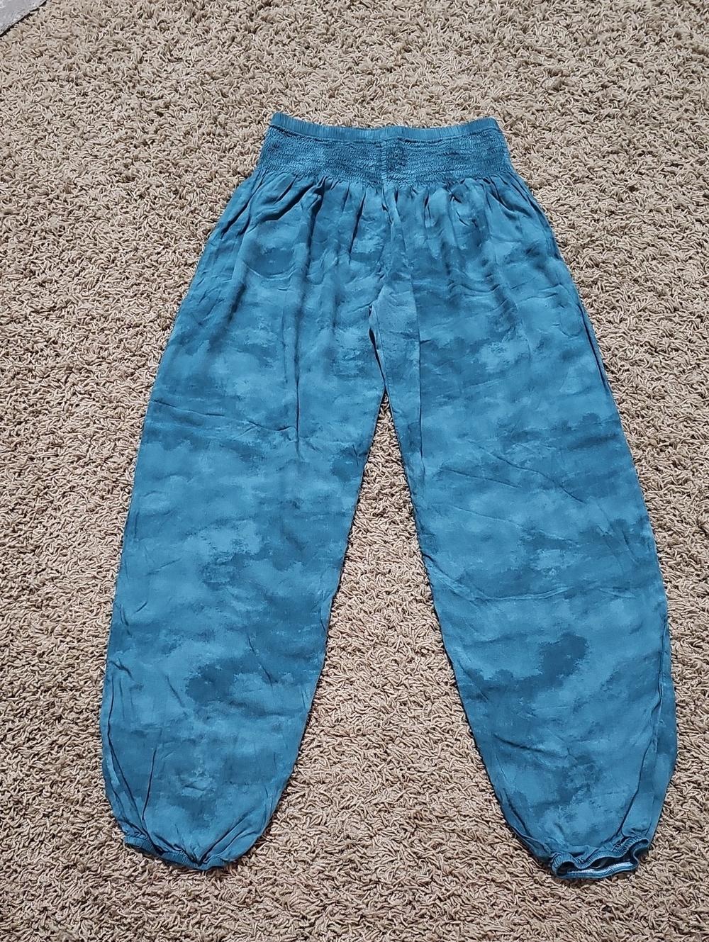 Lotus and Luna Harem Pants Handmade Yoga Lounge Joggers Tie Dye Pull On - Picture 2 of 4